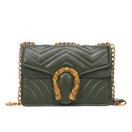 Female Messenger Chain Retro Wild Shoulder Small Square Package - Green