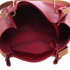 4 Pieces Large Capacity Simple Bucket Shoulder Bag - Red