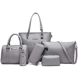 Wild Diagonal Shoulder Portable Six Pieces Female Mother Package - Gray
