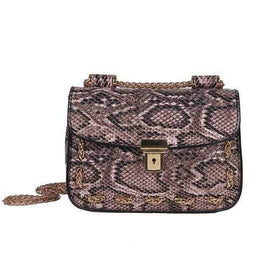 Women's New Atmospheric Snakeskin Chain Wild Messenger Bag - Camel