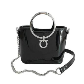 Wide Strap Wild Messenger Small Square Package - Black