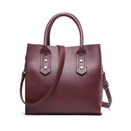 PU Leather Minimalist Retro Handbag - Red Wine