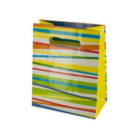 Multi-Color Stripes Gift Bag ( Case of 108 )