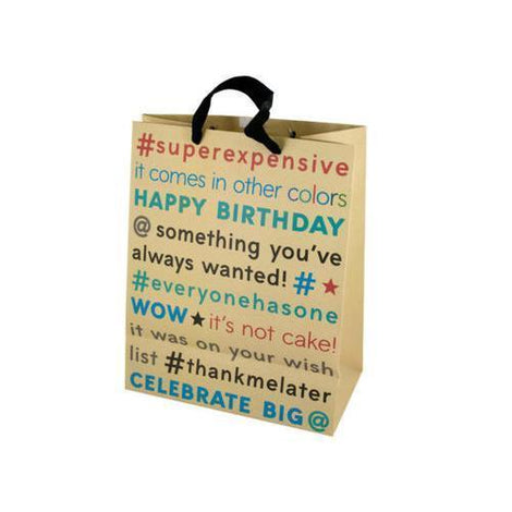 Large Birthday Editorial Craft Paper Gift Bag ( Case of 36 )
