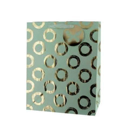 Gold Foil Circles Large Gift Bag ( Case of 20 )