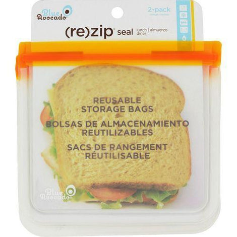 Blue Avocado Lunch Bag  Re Zip Seal  Orange  2 Pack