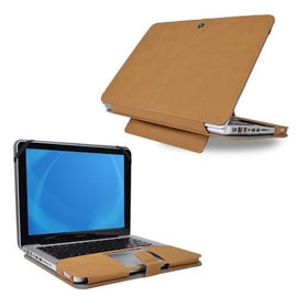 SlickBlue Suede Leather Clip-On Case for 13 MacBook Pro (Light Brown)