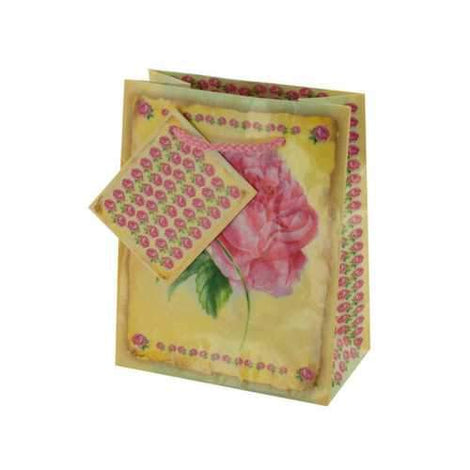 Small Pink Rose Gift Bag ( Case of 72 )