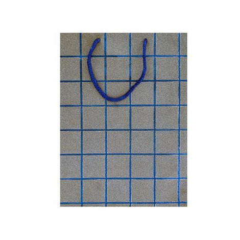 Blue Glitter Grid Gift Bag ( Case of 72 )