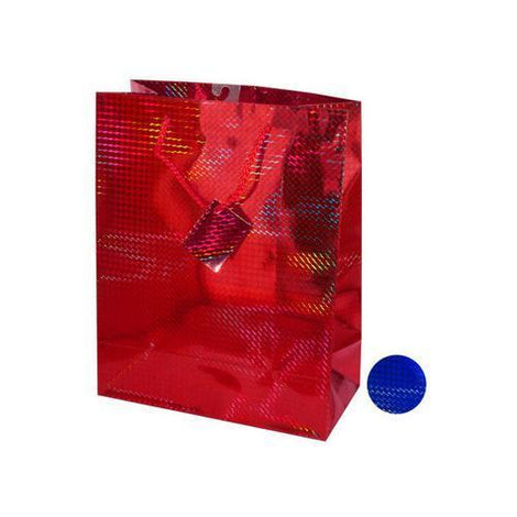 Medium Red & Blue Holographic Gift Bag ( Case of 48 )