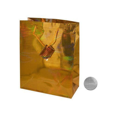 Small Gold & Silver Holographic Gift Bag ( Case of 72 )