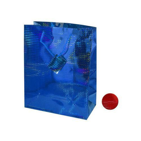 Small Red & Blue Holographic Gift Bag ( Case of 96 )