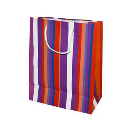 Medium Orange & Purple Striped Gift Bag ( Case of 96 )