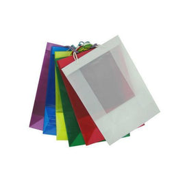 Transparent colored gift bags assorted ( Case of 24 )