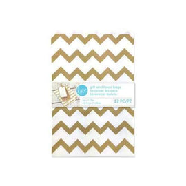 Gold Chevron Gift & Favor Bags Set ( Case of 60 )