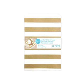Gold Striped Gift & Favor Bags Set ( Case of 60 )