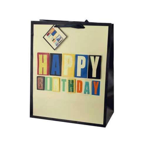 Large Block Letter Birthday Gift Bag ( Case of 72 )