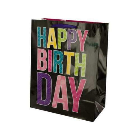 Black Birthday Gift Bag ( Case of 48 )