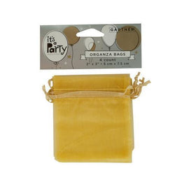 Gold Organza Bags with Ribbon Ties ( Case of 96 )