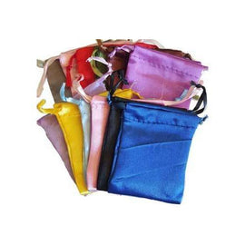 12 pk 2 3/4" x 3" mixed colors Satin Drawstring pouches