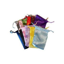 12 pk 3" x 4" mixed colors Satin Drawstring pouches