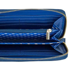 Kate Navy Faux Textured Leather Clutch