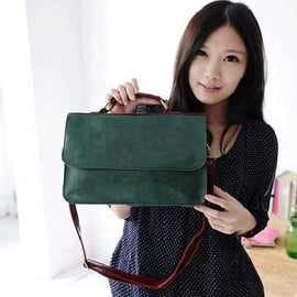 Vintage and Casual Style Color Matching and Pockets Design Women's Shoulder Bag - Green